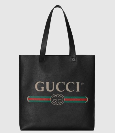 Gucci print leather tote