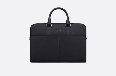 Porte documents veau grainé bleu marine DIOR